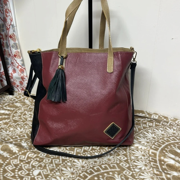 Claudia G Leather Tote/Satchel/Crossbody Bag Made in Colombia - Picture 3 of 15